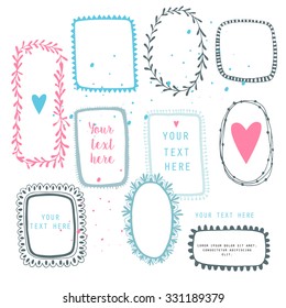 Victorian ornaments photo frames in vector