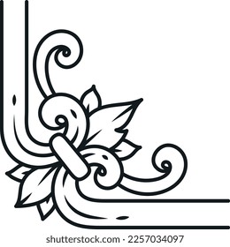 Victorian ornate corner. Decorative filigree. Vintage element