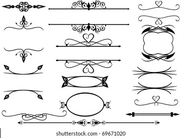 Victorian ornate floral frames with copy space