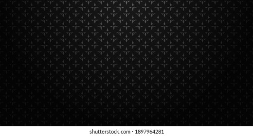 Victorian pattern with floral ornament elements Dark black background