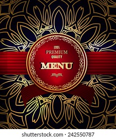 Victorian patterned background design menu restaurant