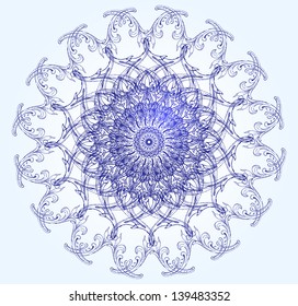 Victorian rosette with Scrolls and swirls