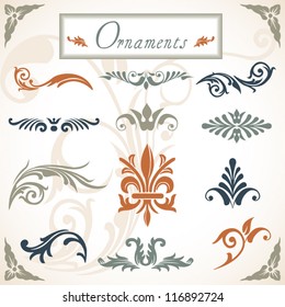 Victorian Scroll Ornaments - A collection of various scroll ornaments.  Objects are grouped and file is layered.