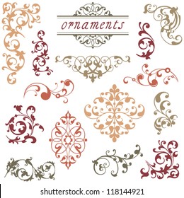 Victorian Scroll Ornaments - A collection of various scroll ornaments.  Objects are grouped and file is layered.