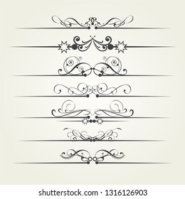 Victorian Scrolls and decorative elements. Vintage