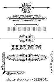 Victorian scrolls with rule lines,borders,corners
