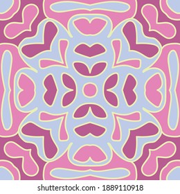 Victorian seamless floral ornamental tile pattern. Lovely old ornament with lines outline. Floral motifs oriental seamless pattern. Textile print. Abstract background. 