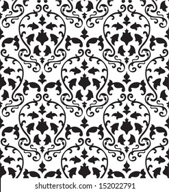 Victorian seamless pattern on white
