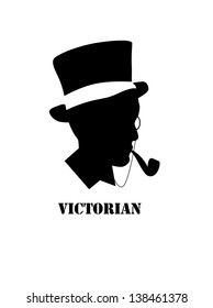 victorian silhouette people vector