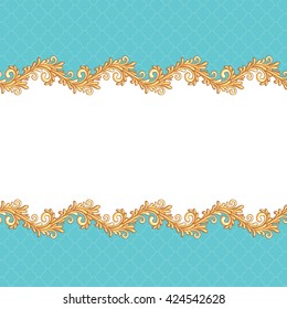 Victorian style background with gold borders for your design and decoration
