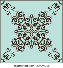Victorian style is isolated on blue