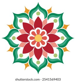 Estilo Vitoriano Mandala Padrão Floral Vetor Ilustração Arte.