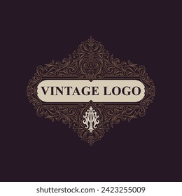 Victorian style monogram with initial AT or TA. Badge logo design. can be applied on stationery, invitations, signage, packaging, or even as a branding element and etc