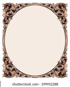 Victorian style rectangle border vector illustration