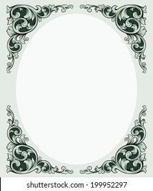 Victorian style rectangle border vector illustration