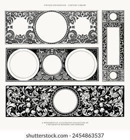 Victorian Styled Banners - Vector Clip Art for Invitations and Design	