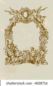 Victorian styled frame with grunge background