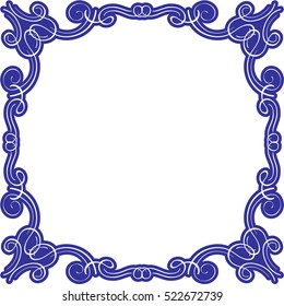 Victorian swirl splendid frame on white