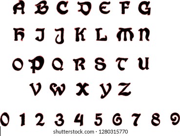 Victorian typewriter vector font