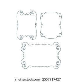 victorian vector design frame elements set modern minimalistic doodle