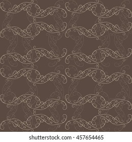 Victorian Vector Gold Floral Damask Vintage Seamless Pattern Background. Elegant luxury texture for wallpapers, invitations, gift paper fill 