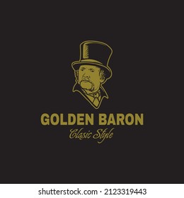victorian vintage elegant man logo