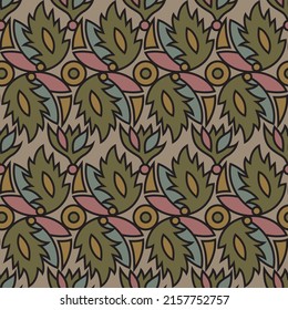 Victorian vintage pattern with decorative leaves
