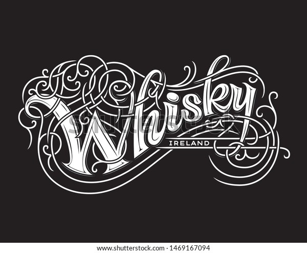 Victorian Vintage Whisky Letter Ornamental Illustration Stock Vector ...