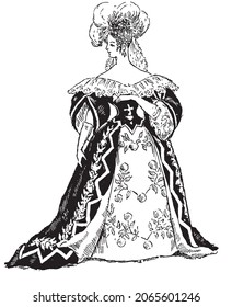 Victorian Wedding Dress, Victorian Royal Dress, Victorian Fashion Illustrations