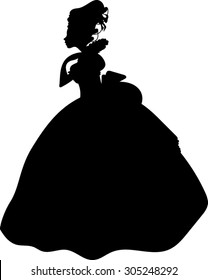 Victorian - Woman - Silhouette - Vector - Illustration  