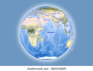 Victoria-Seychellen wird auf der Vektorweltkarte angezeigt. Die Karte zeigt die Lage der Victoria-Seychellen in der Welt.