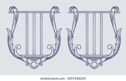 Victorious Black and White Laurel Wreath Vector Illustration - Ancient Greek Symbol