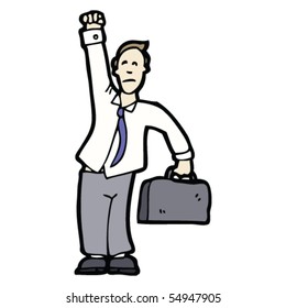 victorious businessman cartoon