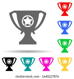 victorious cup multi color style icon. Simple glyph, flat vector of fight icons for ui and ux, website or mobile application