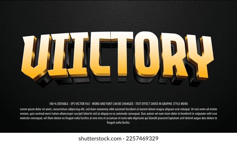 Victoire 3d - Effet texte modifiable utilisation pour le logo et la marque commerciale