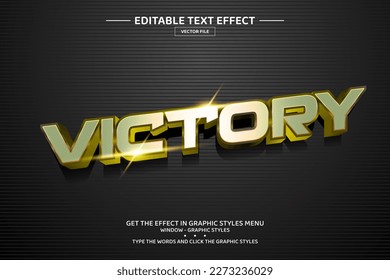 Victory 3D editable text effect template