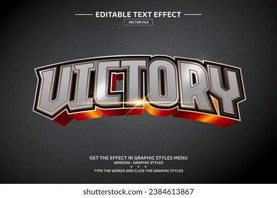 Victory 3D editable text effect template