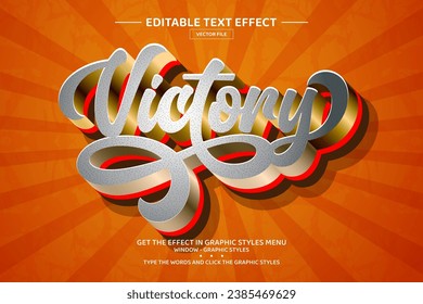 Victory 3D editable text effect template