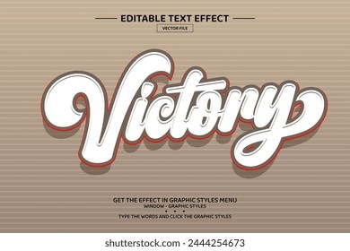 Victory 3D editable text effect template