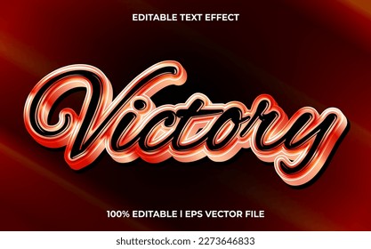 victory 3d text effect and editable text, template 3d style use for game tittle