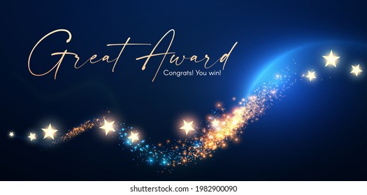 Victory abd Award design. Abstract shining background with bokeh effect.