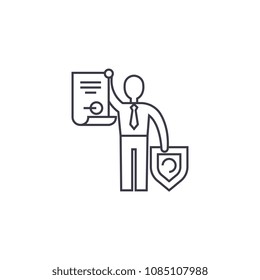 victory award vector line icon, sign, illustration on background, editable strokes
