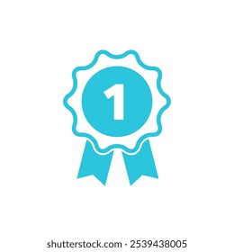 Victory Badge, eerste prijs icoon. Geïsoleerd op een witte achtergrond. 