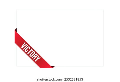 Design de banner vitorioso. Ícone da vitória. Ilustração de vetor de estilo plano.
