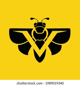 Victory bee logo for illustration and image