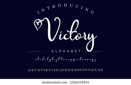 Victory Best Alphabet Beautiful Calligraphy Signature Font lettering handwritten