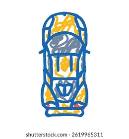 victory car top view doodle icon sketch vector. victory car top view sign. isolated symbol illustration