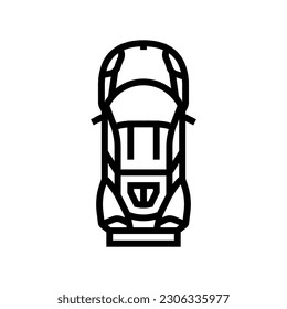 victory car top view line icon vector. victory car top view sign. isolated contour symbol black illustration