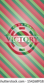 Victory christmas style emblem. Vector Illustration. Detailed.