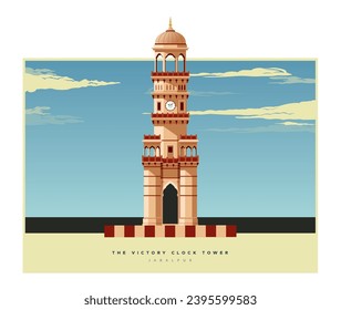 The Victory Clock Tower of Jabalpur - Madhya Pradesh - Stock Illustration as EPS 10 File